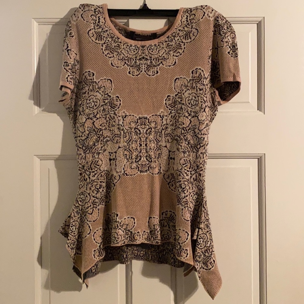 Blush and Black sweater blouse